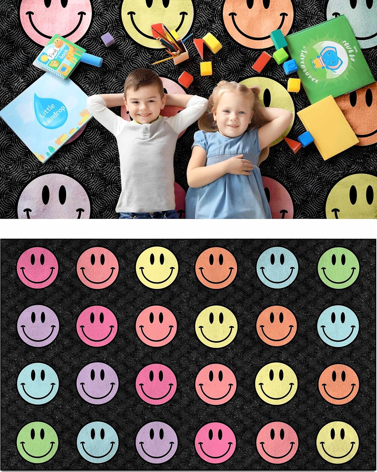 OLEEK Large Classroom Rug Elementary 5x7 - Classroom Rugs for Kids Room - Classroom Carpet Elementary - Kids playroom Rug 5 x 7 - Preschool Rugs for Classroom - Schoolgirl Style Classroom Decor