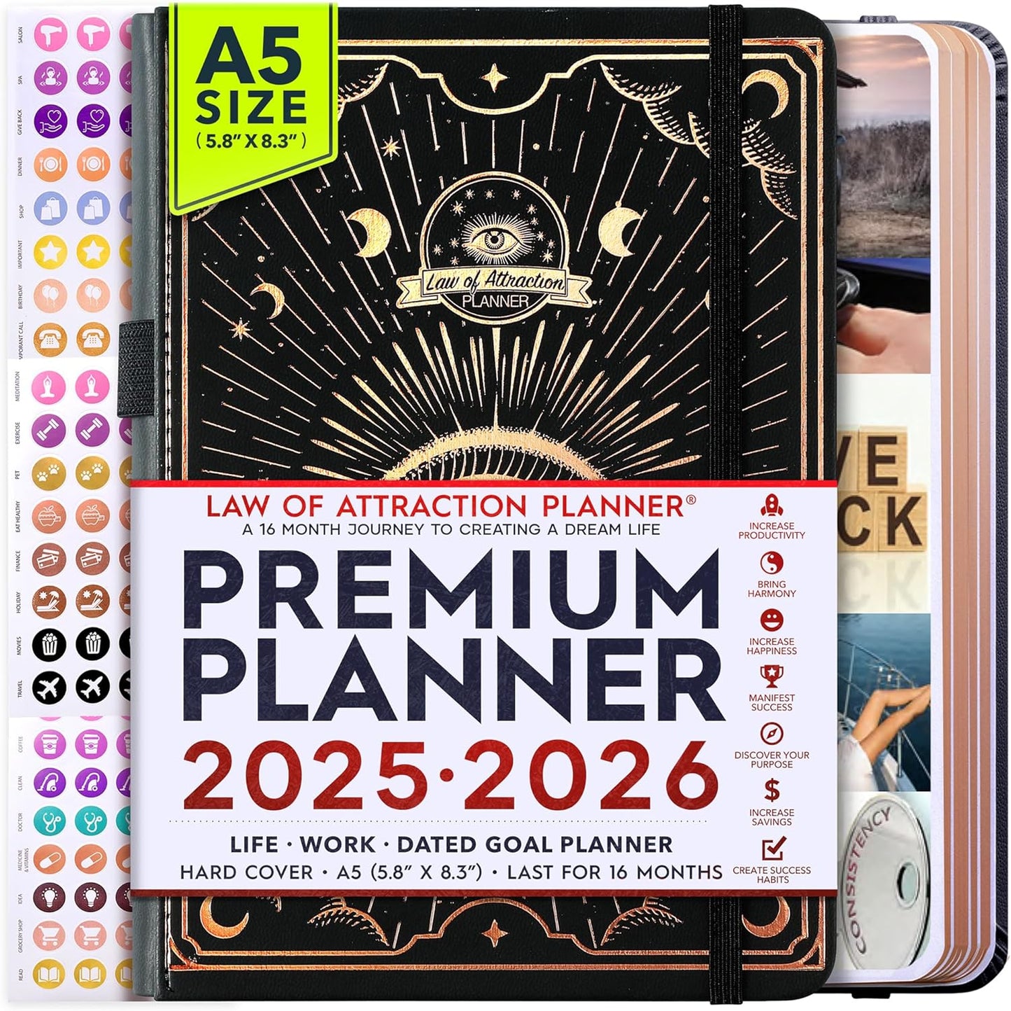 2025-2026 Planner Weekly and Monthly | 16-Month Life Planner to Increase Focus & Productivity | Reduce Overwhelm & Achieve Your Biggest Goals | Include Gift Box & Stickers | Sep 2025-Dec 2026