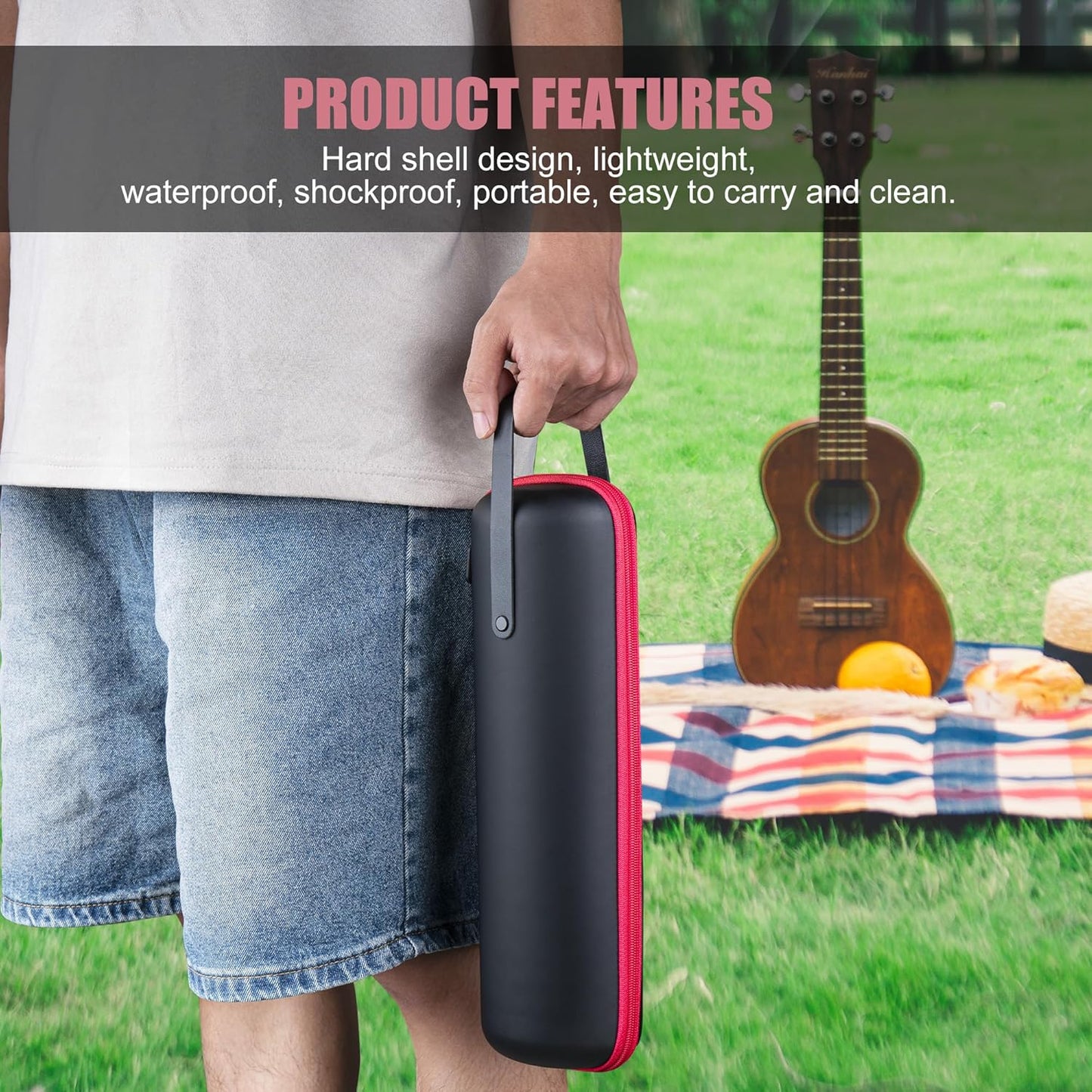 Single Wine Gift Tote Bag, Hard Shell Protector Bags Insulated Cooler Bag Champagne Bottle Gift Box Portable Wine Carrier for Travel, Picnic, Beach, BYOB Restaurant (Black)