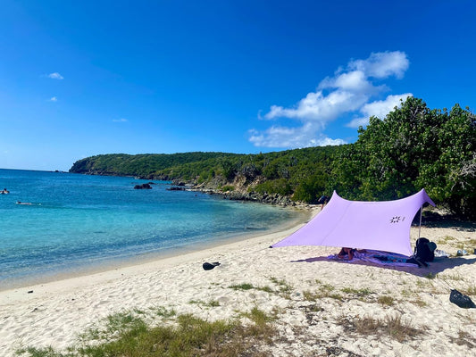 Neso Tents Beach Tent with Sand Anchor, Portable Canopy Sunshade - 7' x 7' - Patented Reinforced Corners (Lavender)