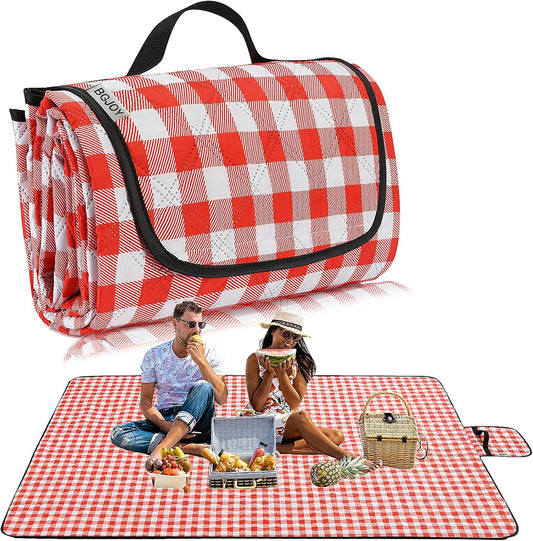 Large Picnic Blanket Beach Blanket Waterproof Sandproof Outdoor Blanket Foldable Beach Mat Sandfree Handy Mat with Carry Strap Lightweight Beach Mat fit 2 to 4 Adults for Beach Grass Lawn Park