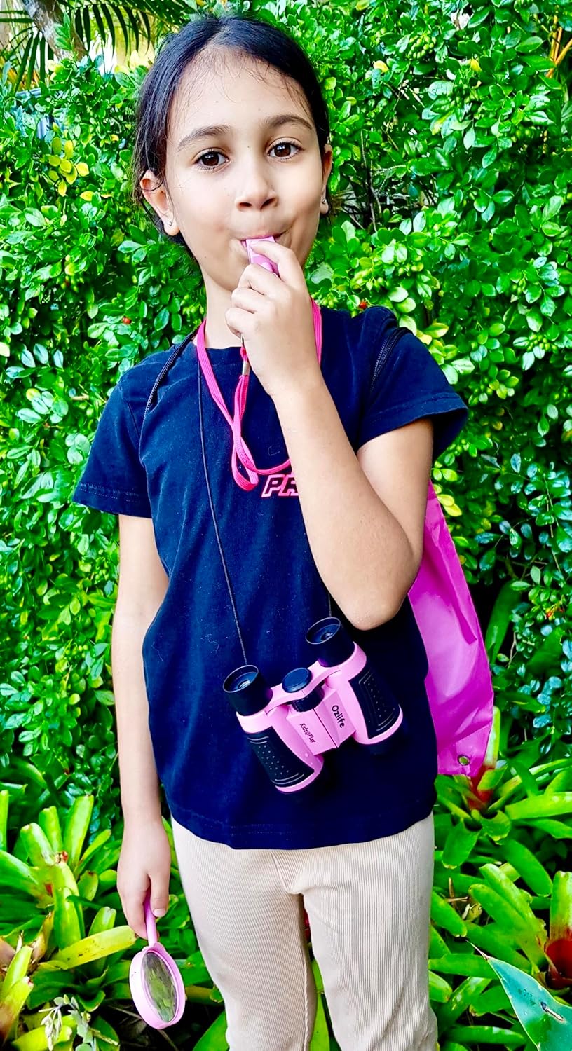 Adventure Kidz - Outdoor Exploration Kit, Children’s Toy Binoculars with Case, Flashlight, Compass, Fox Whistle, Magnifying Glass, Backpack. Great Gift Set for STEM, Pretend Play. Age 3+