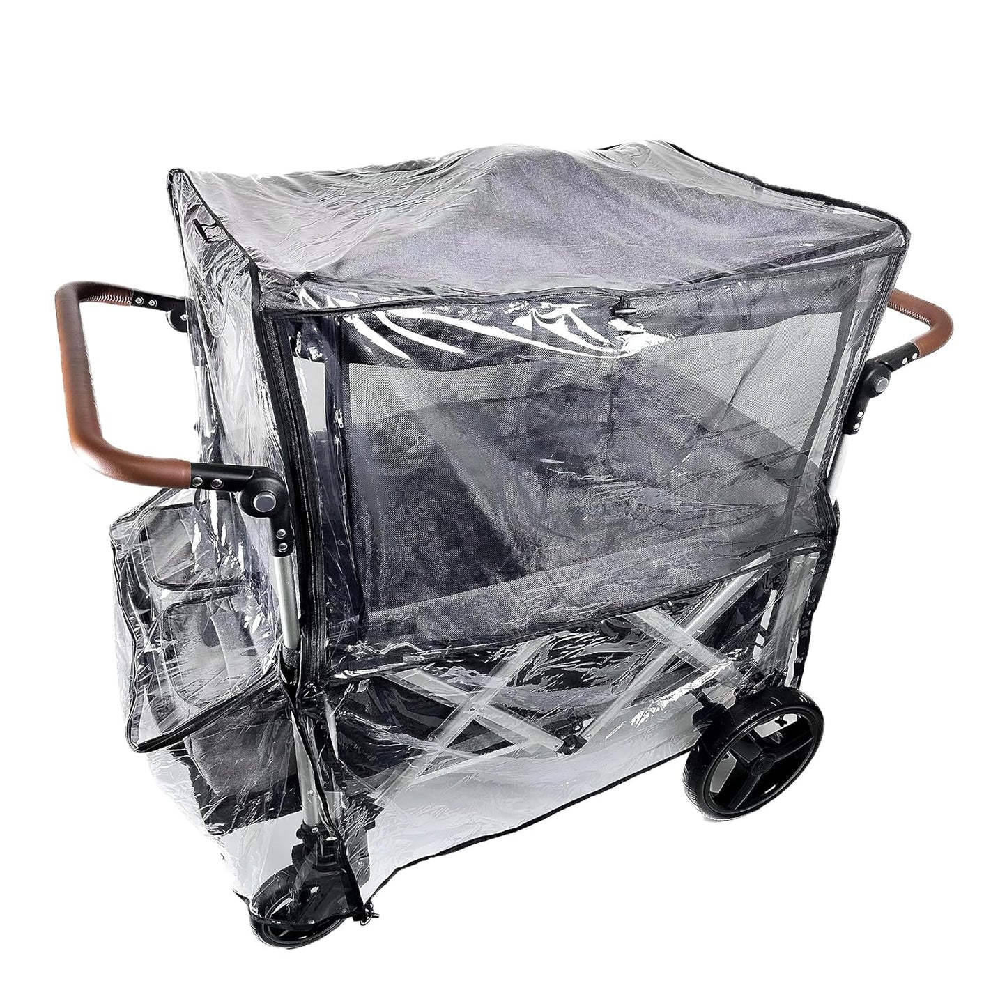 Big Size Rain Cover for Stroller, Mosquito Net for Trolley Cart, 2in1 Big Cover with Window for Picnic Camping Wagon Stroller Waterproof Windproof Accessories (Cart Not Included)